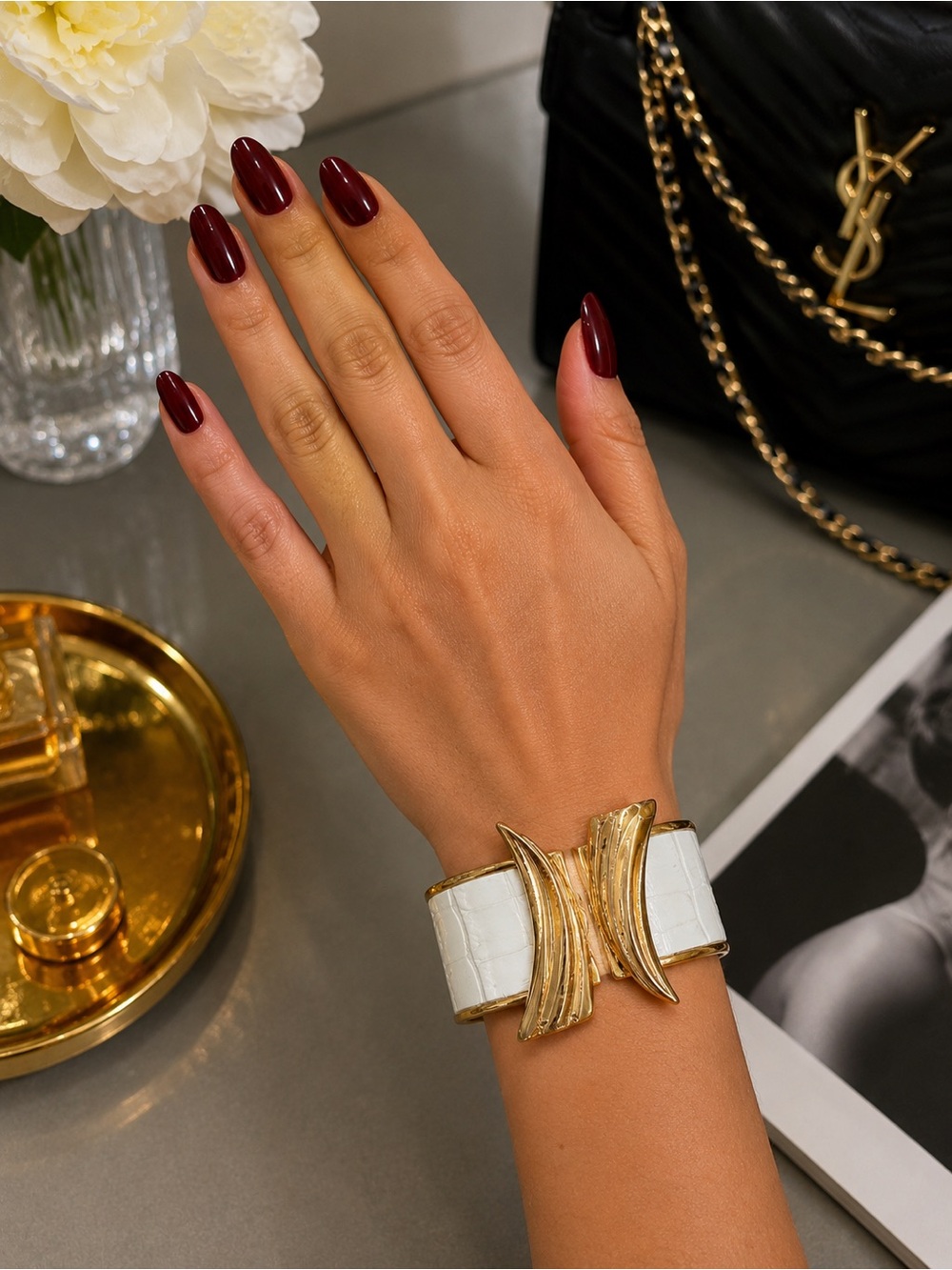 Rachel Zoe Leather Horn Cuff Bracelet